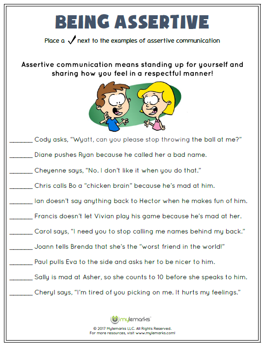 Assertiveness Worksheets For Adults Photos