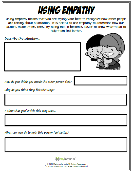 Using Empathy Worksheet Empathy Worksheets Free Character Education 