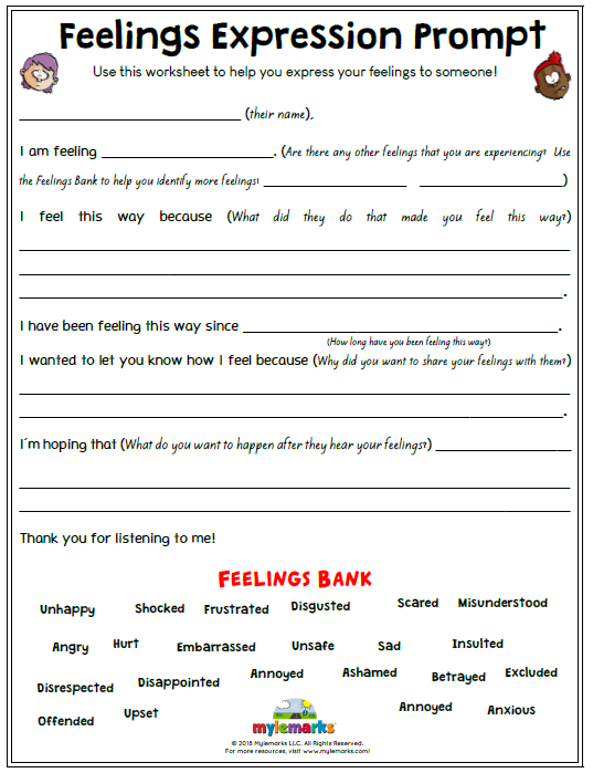 High Quality Emotions And Feelings Worksheets For Adults