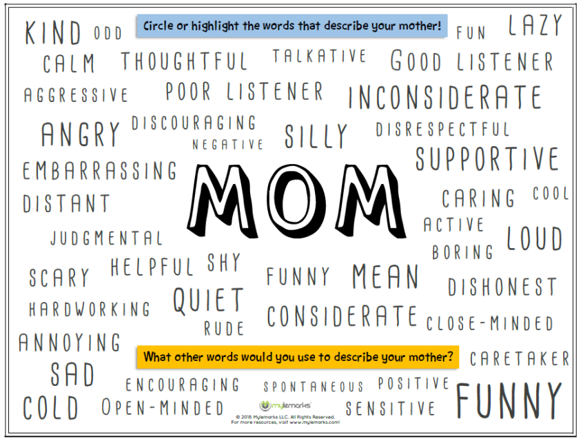 good words to describe your mom