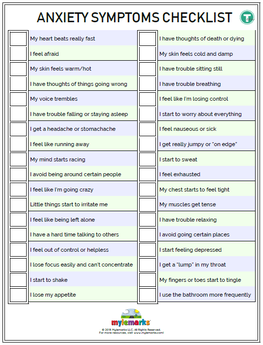 anxious thoughts worksheet