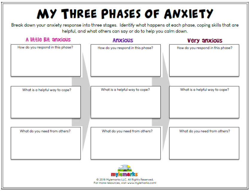 anxiety worksheets for kids and teens