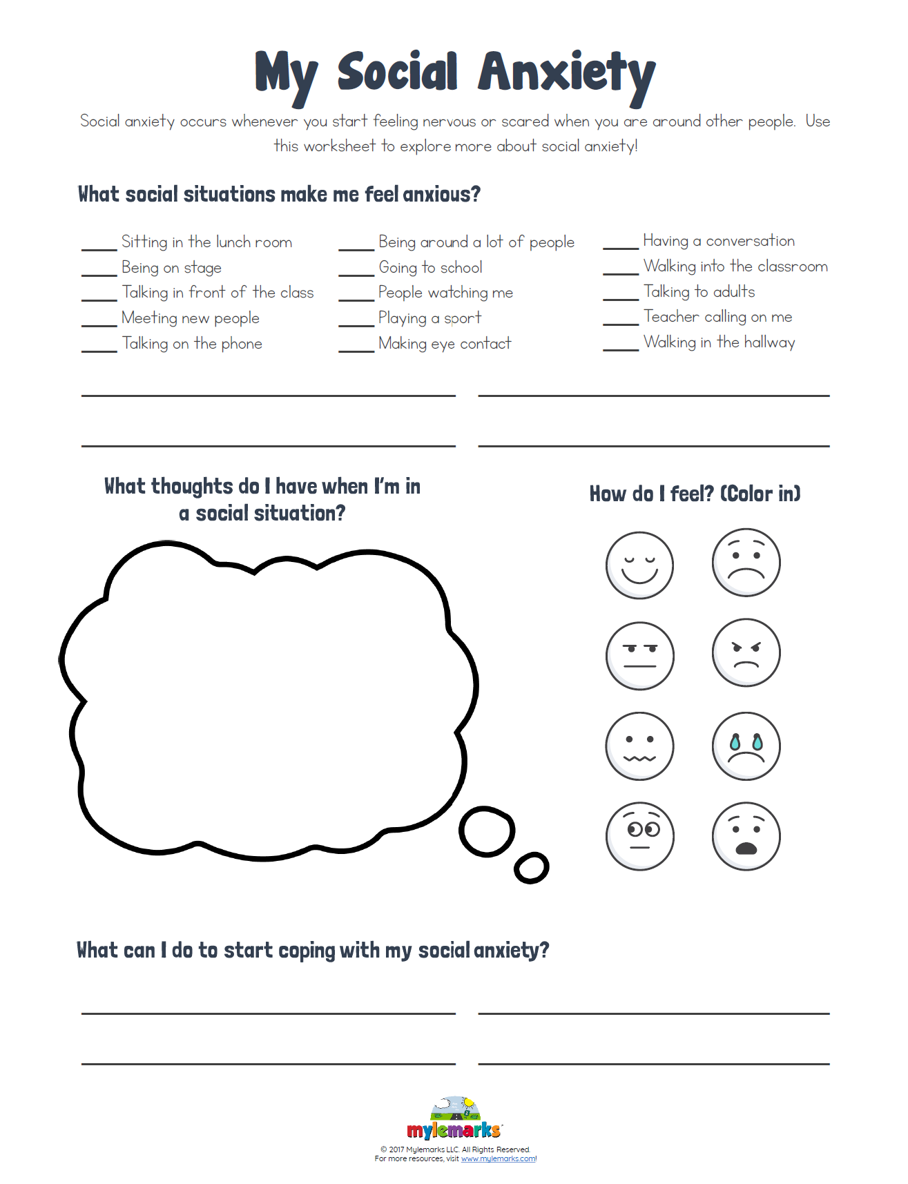 11 Printable Anxiety Worksheets For Kids Teens Adults Happier Human 